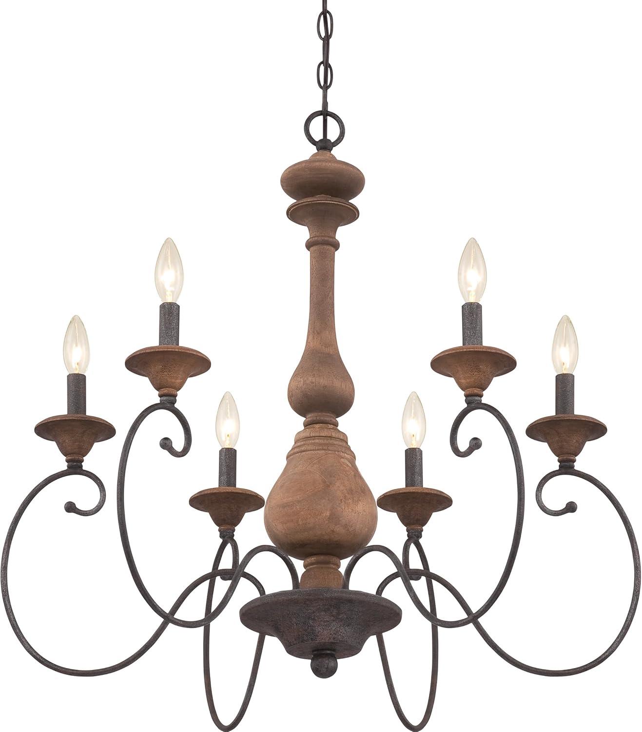 Quoizel Lighting Auburn 6 - Light Chandelier in  Rustic Black