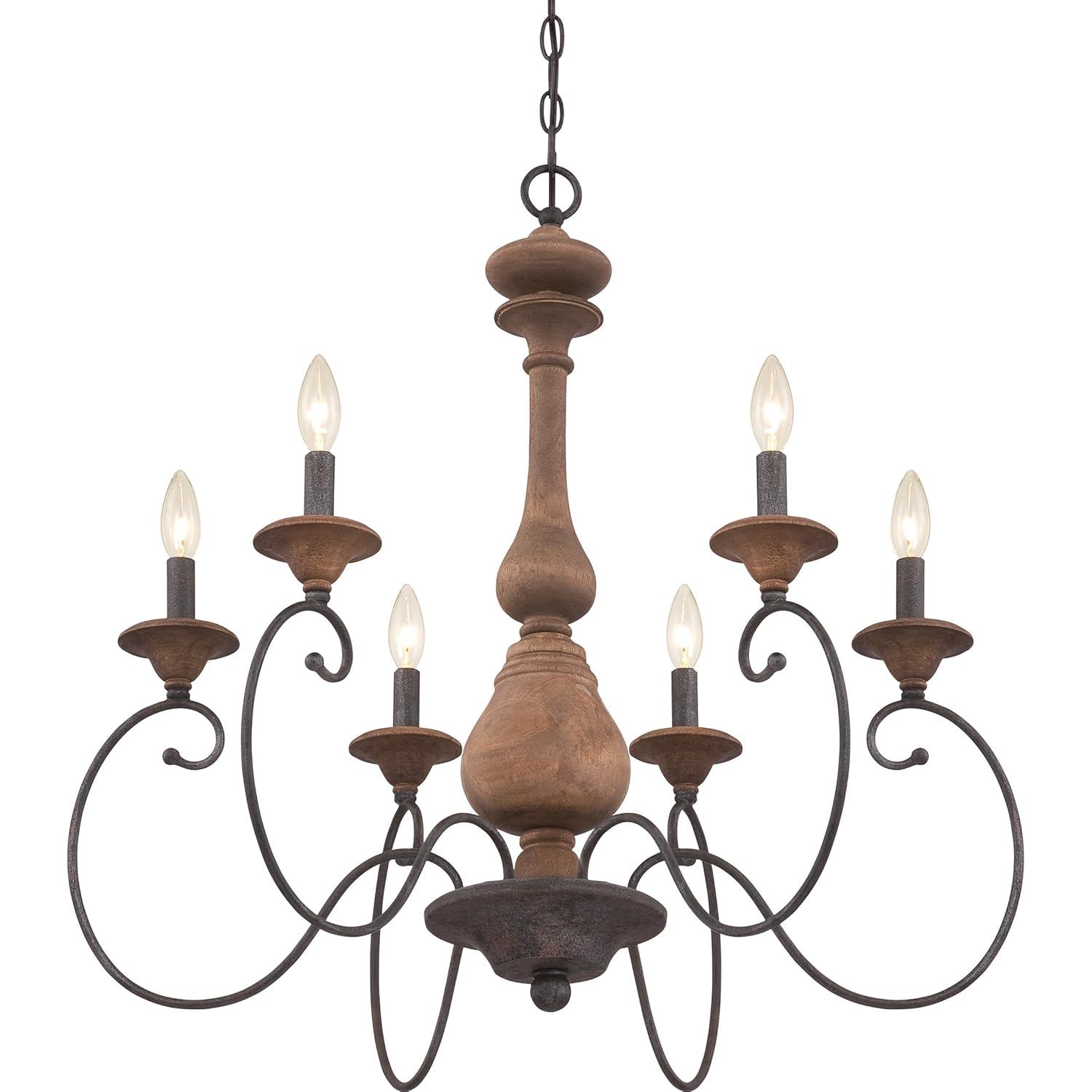 Quoizel Lighting Auburn 6 - Light Chandelier in  Rustic Black