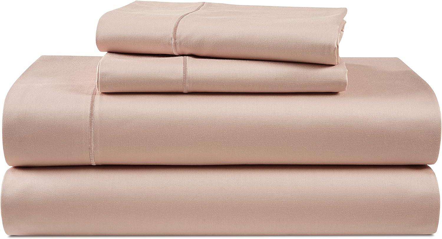 LANE LINEN 1000 TC Luxury 100% Egyptian Cotton Bed Sheets King Size, Fully Elasticized Reinforced 16 Inch Extra Deep Pocket King Sheets, Soft & Comfy Sateen Weave for Silky Finish-Sepia Rose