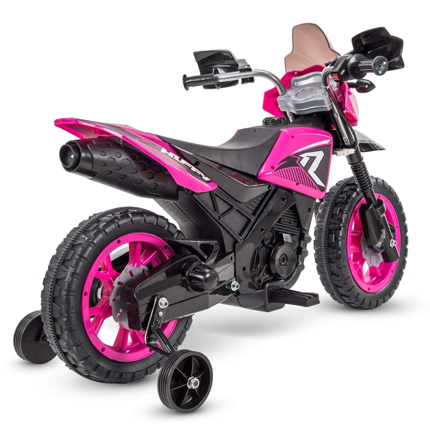 Huffy 6V Motorcycle Kids' Battery Ride-On, Fits Riders 3 to 7 Years Old, Hot Pink, Child, Girl's