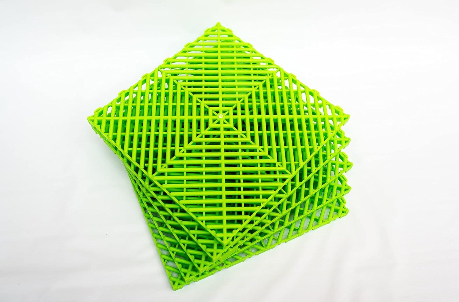 12"x12" Green PVC Floor Tile, for Garage