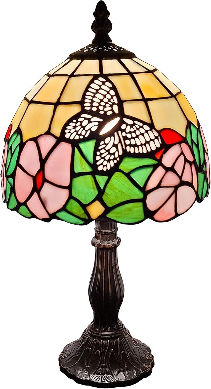 Tiffany Style Butterflies Mini Table Lamp - 15" Tall