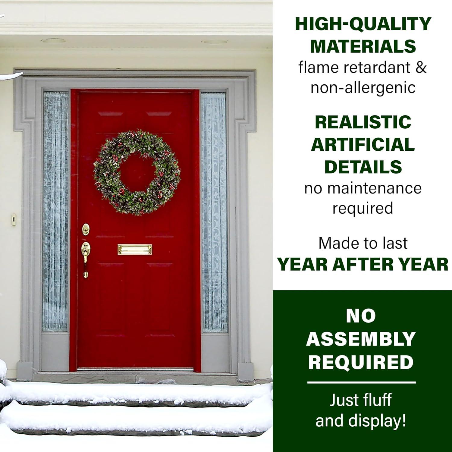 Christmas Wreath Handcrafted Faux 20'' Wreath