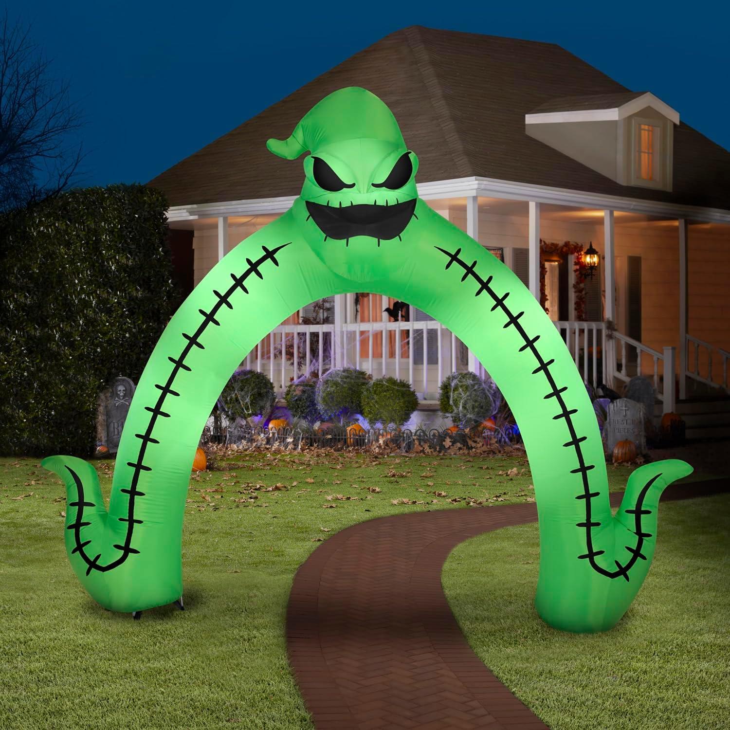 Gemmy Halloween Inflatable Oogie Boogie Archway, 10 ft Tall, Multi