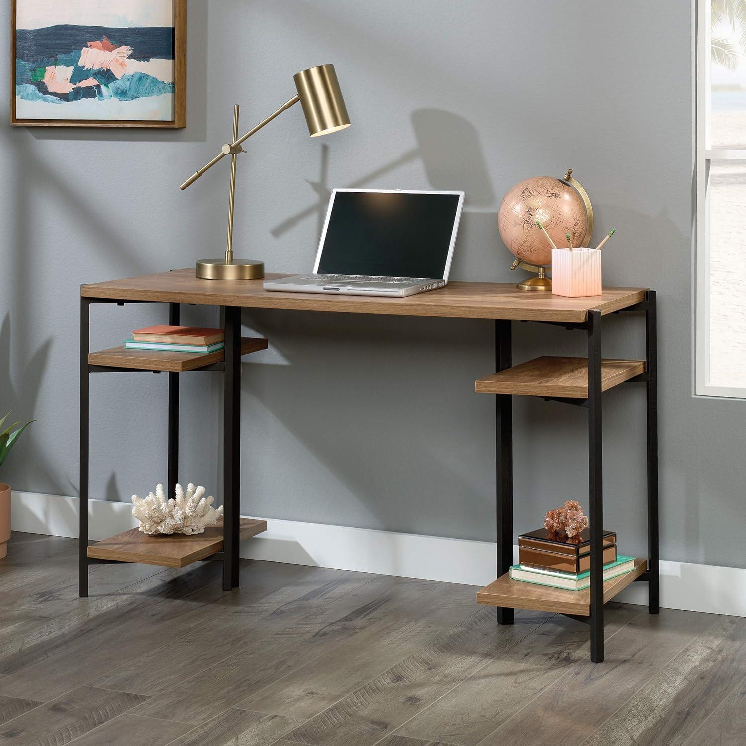 North Avenue Computer Desk with Open Shelves Sindoori Mango - Sauder: 60" Office, Modern Style, Metal Frame: Laminate Workstation with Fixed Shelf