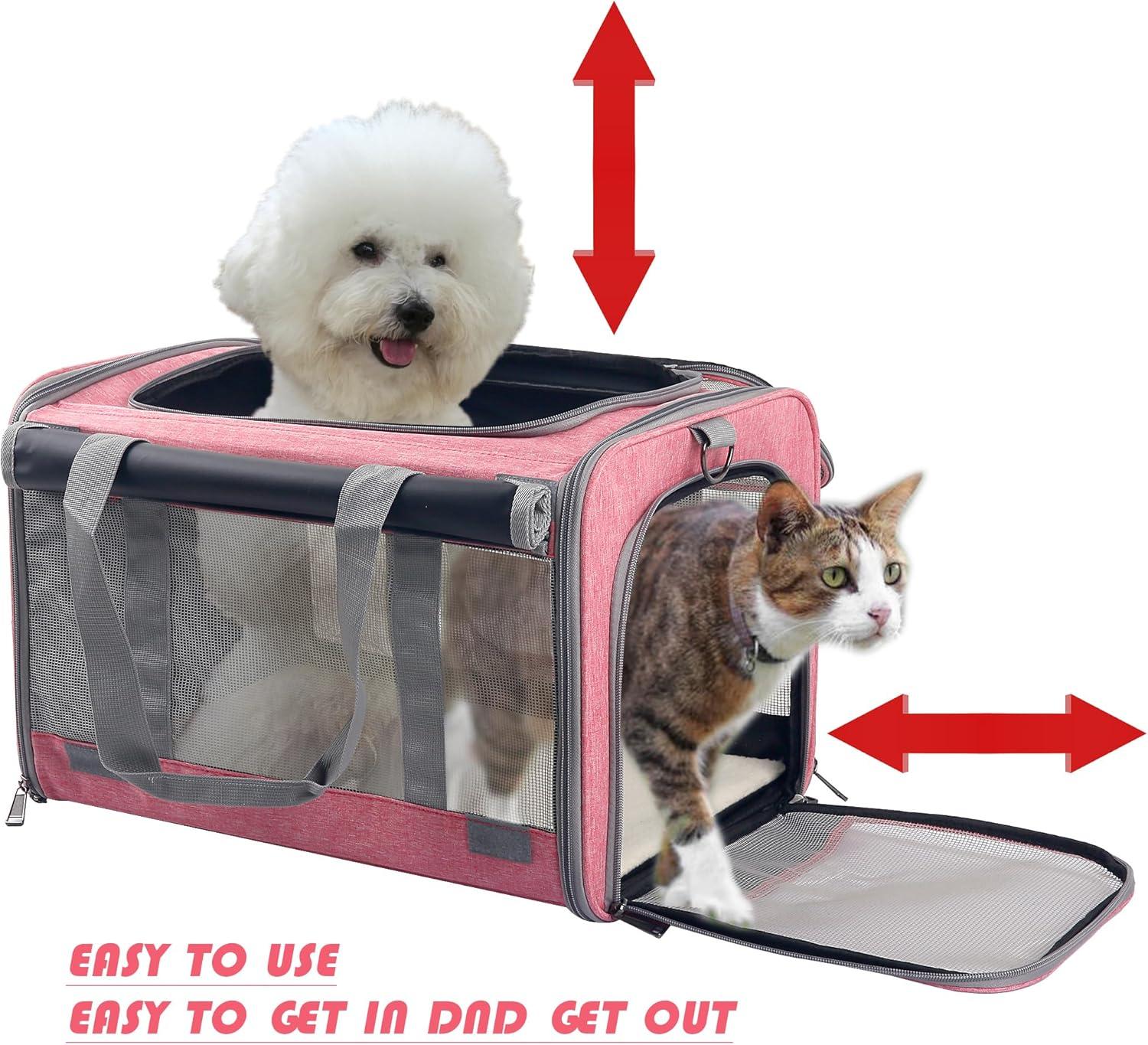 Dog Soft-Sided Carriers Cat Soft-Sided Carriers Dog Carriers Cat Travel Carrier Dog Travel Bag Reptile Carrier Squirrel Carrier Guinea Pig carrierLarge Pink