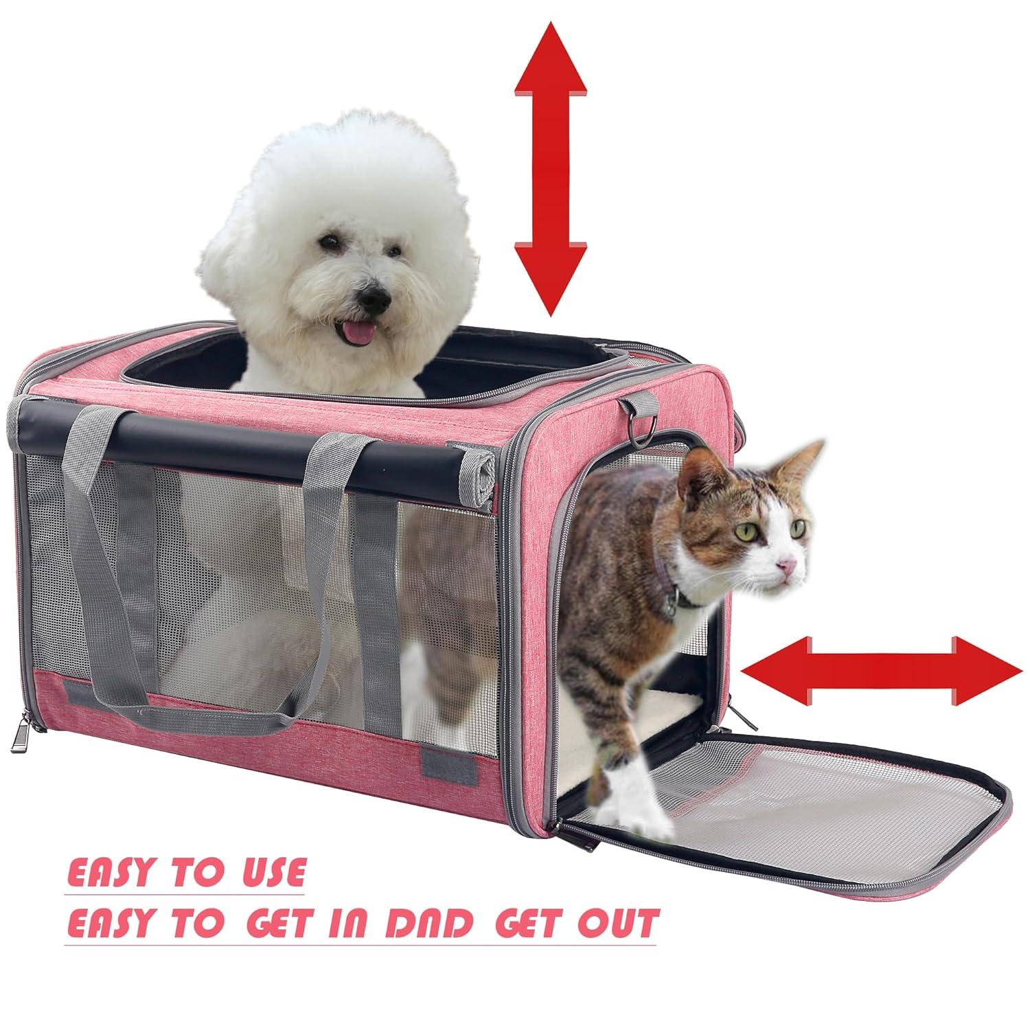 Dog Soft-Sided Carriers Cat Soft-Sided Carriers Dog Carriers Cat Travel Carrier Dog Travel Bag Reptile Carrier Squirrel Carrier Guinea Pig carrierLarge Pink