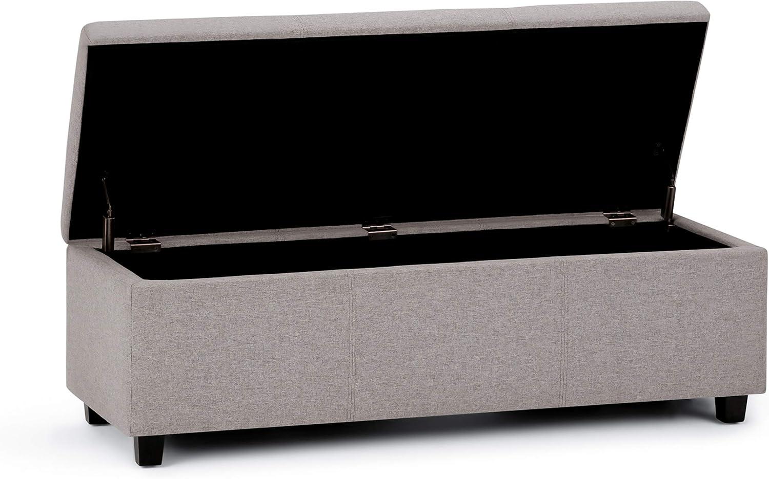 Simpli Home Avalon Storage Bench in Cloud Gray
