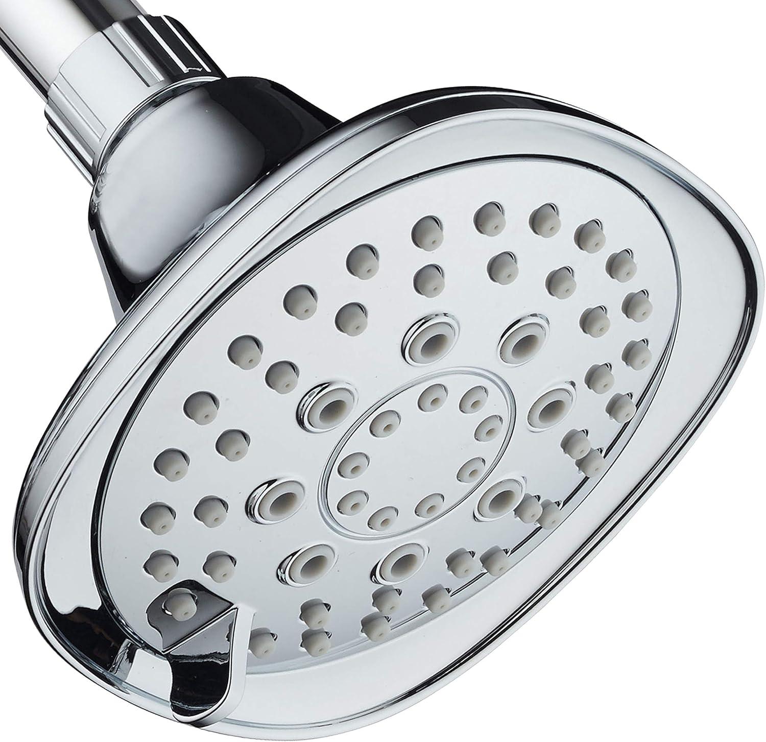 Chrome Square High-Pressure 6-Setting Luxury Shower Head