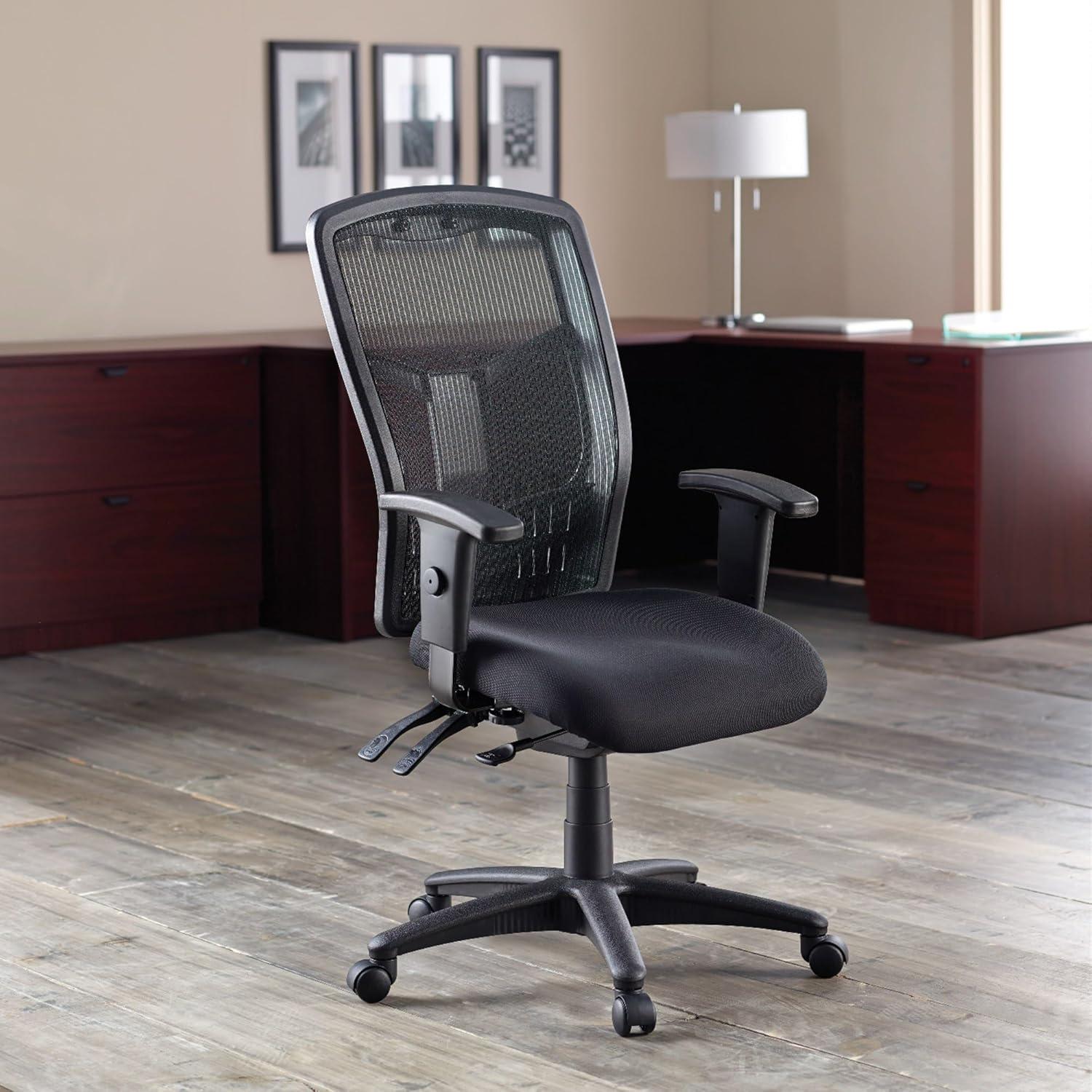 Black Mesh High-Back Executive Swivel Chair with Adjustable Arms