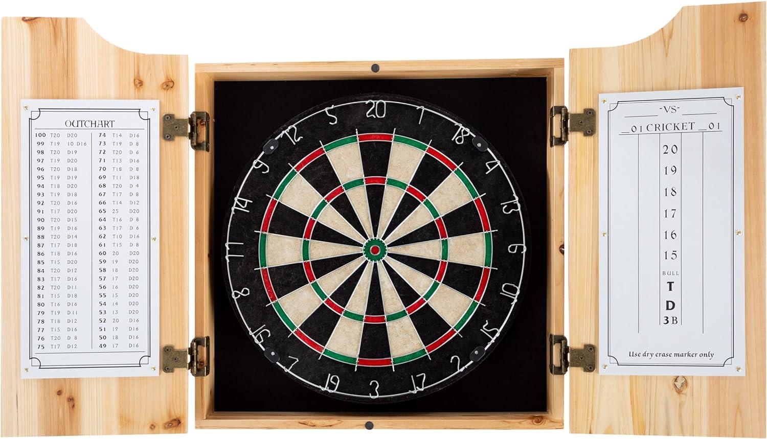 Trademark Games Bristle Dartboard And Cabinet Set (Darts Included)