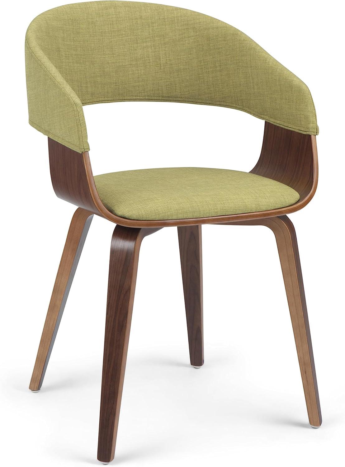 Acid Green Linen Upholstered Bentwood Dining Chair