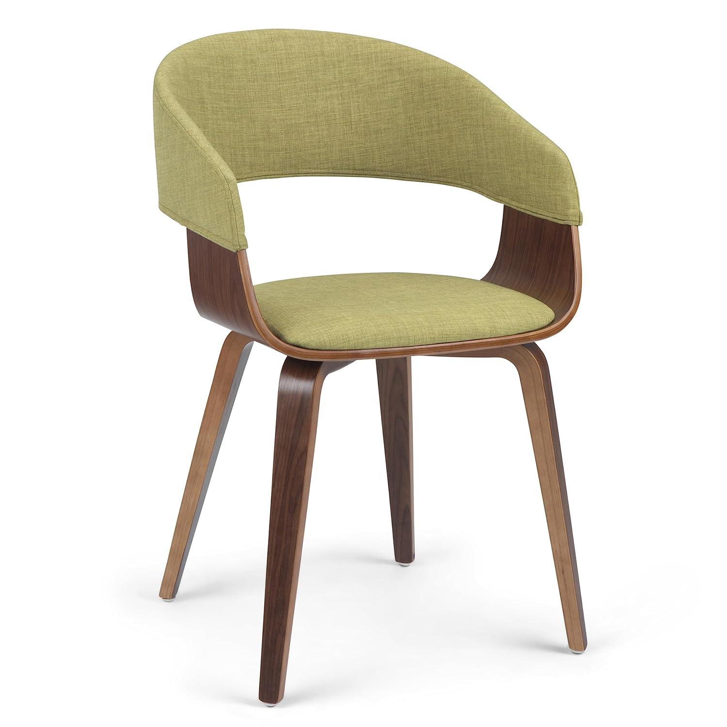 Lowell Bentwood Upholstered Dining Chair with Curved Backrest in Mid-Century Modern Style