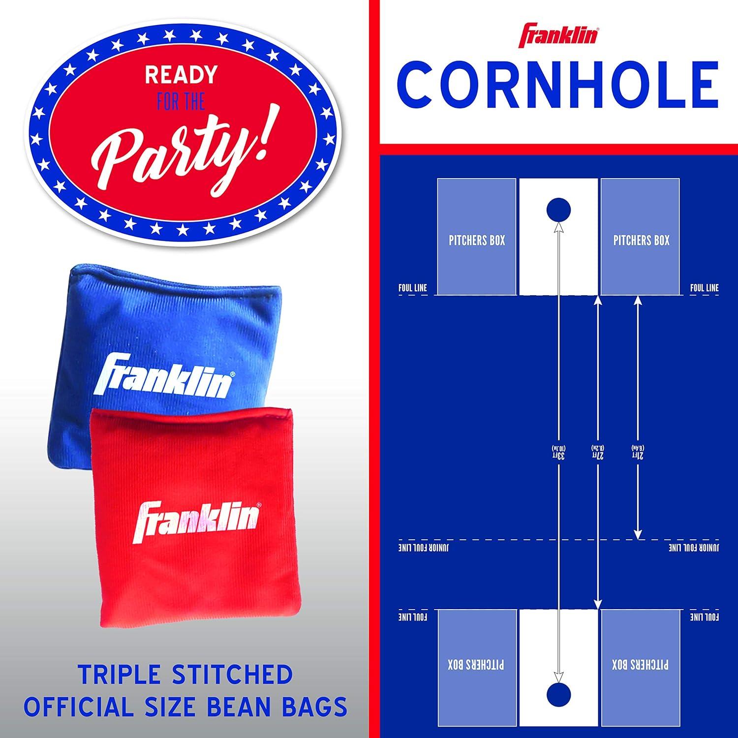 Franklin Sports Red, White and Blue PVC Cornhole Set — Includes 2 Targets And 8 Regulation Bean Bags — Great for Kids and Outdoor Family Fun