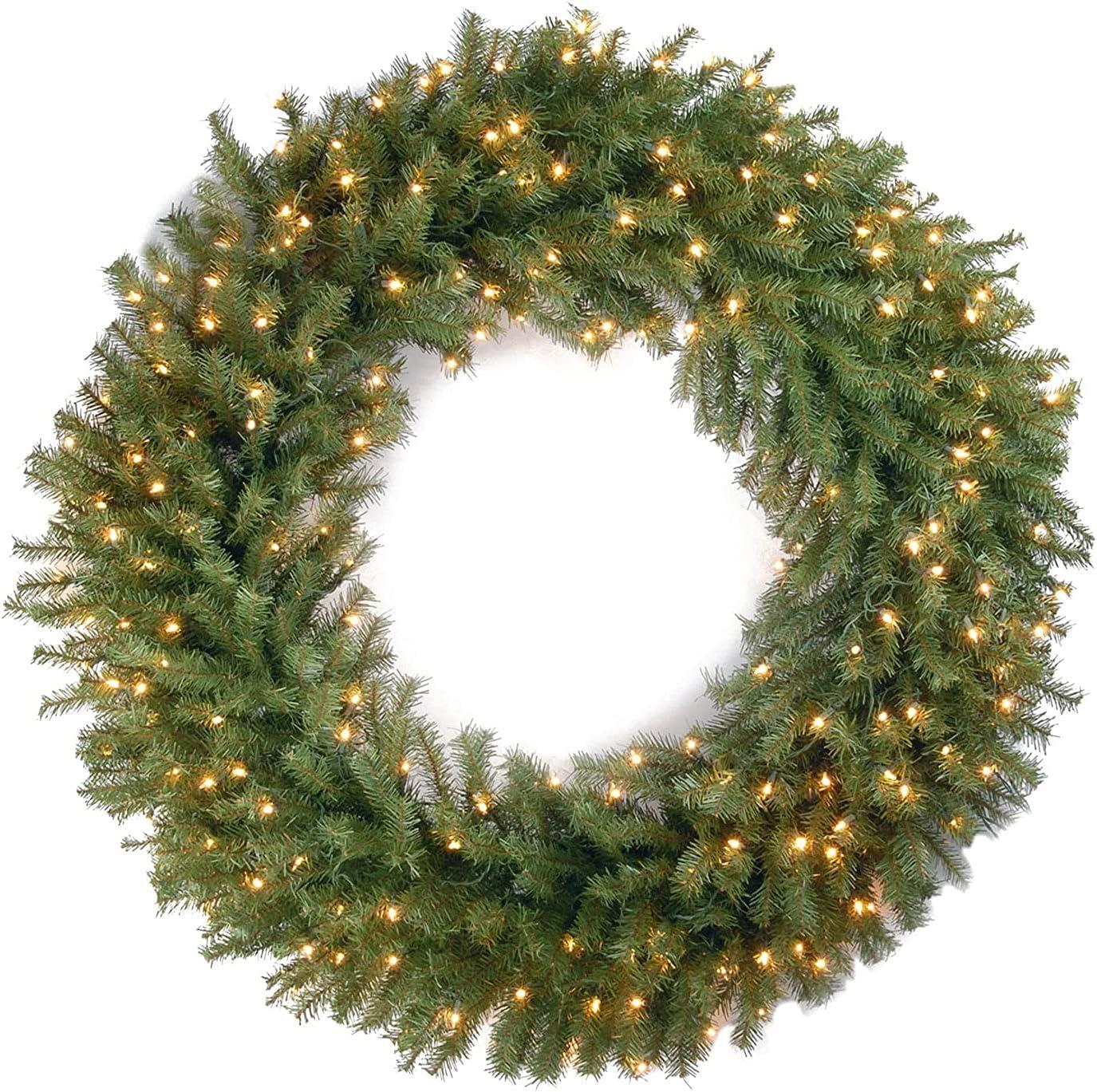 48" Prelit Norwood Fir Artificla Wreath Clear Lights - National Tree Company