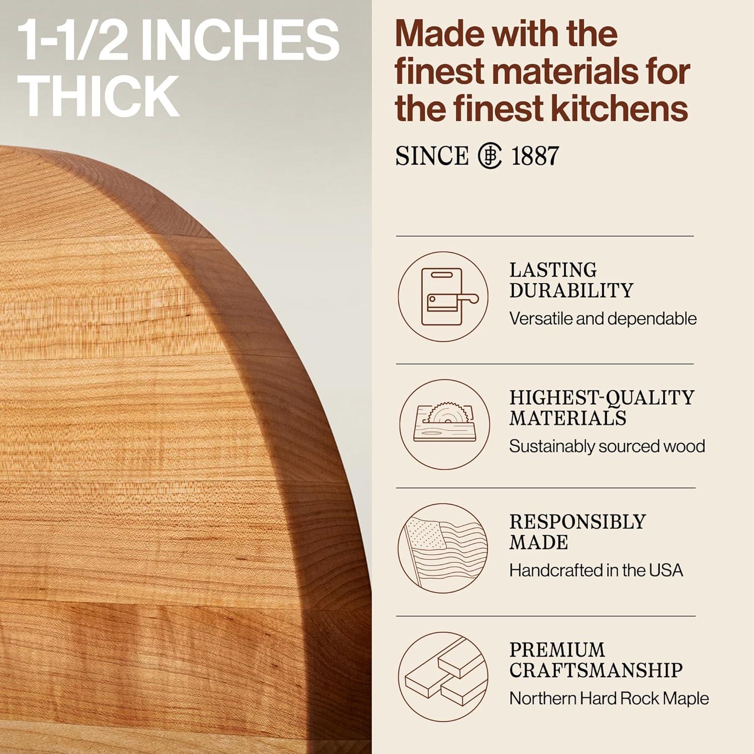 John Boos John Boos 18" Round Cutting Board, 1.5" Edge Grain