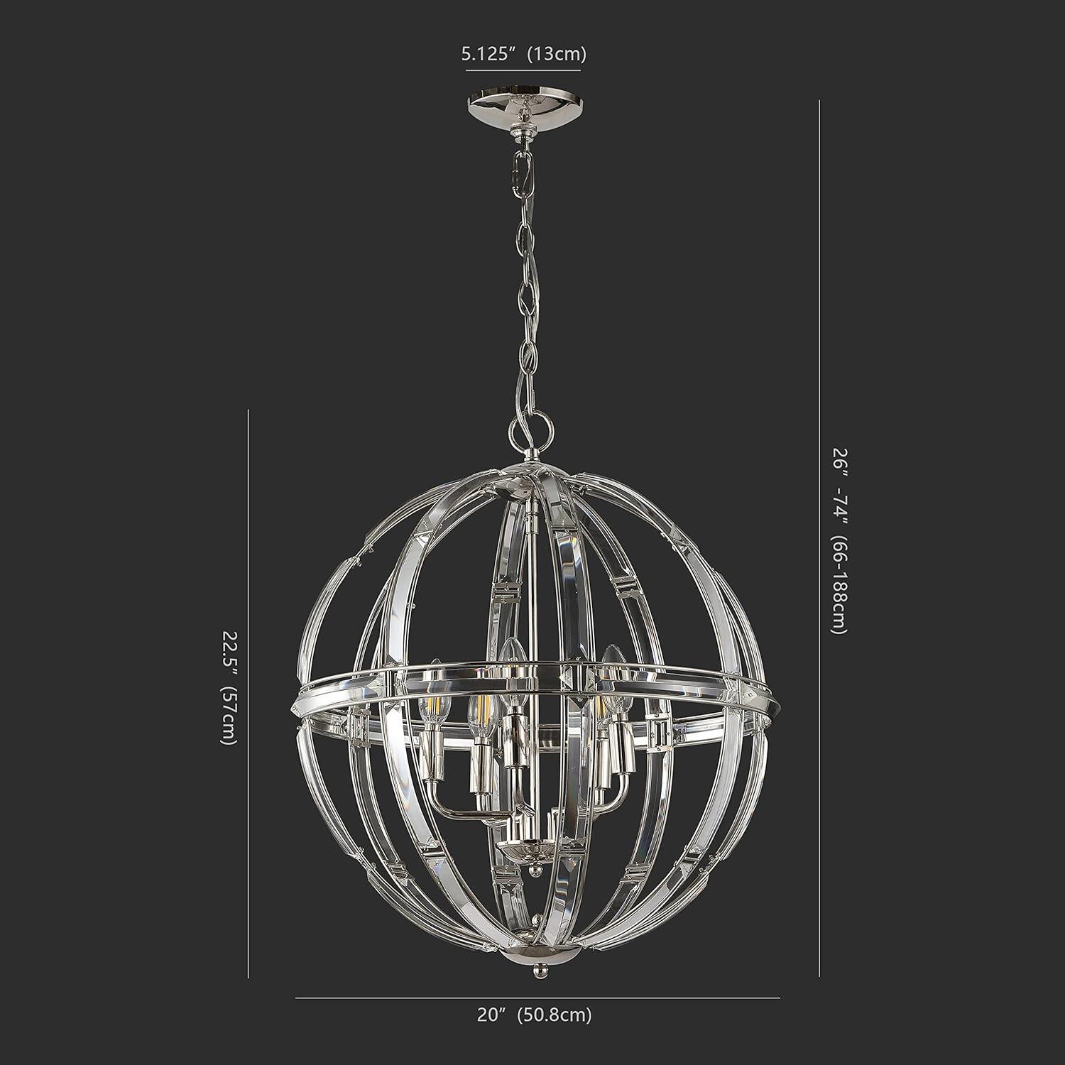 Safavieh  Couture Giordano Crystal Round Pendant - 19.25 IN W x 19.25 IN D x 25.5 / 73.5 IN H