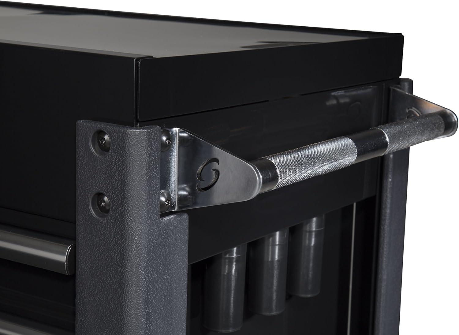 SUNEX 3 Drawer Utility Cart with Sliding Top, Black