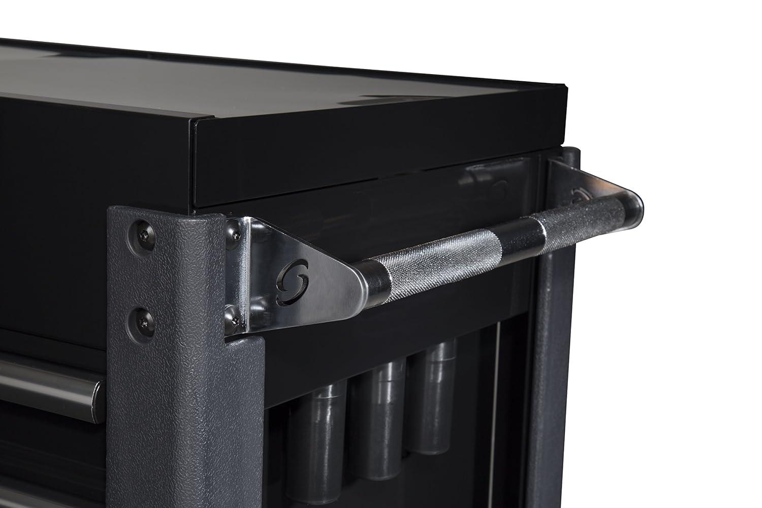 SUNEX 3 Drawer Utility Cart with Sliding Top, Black