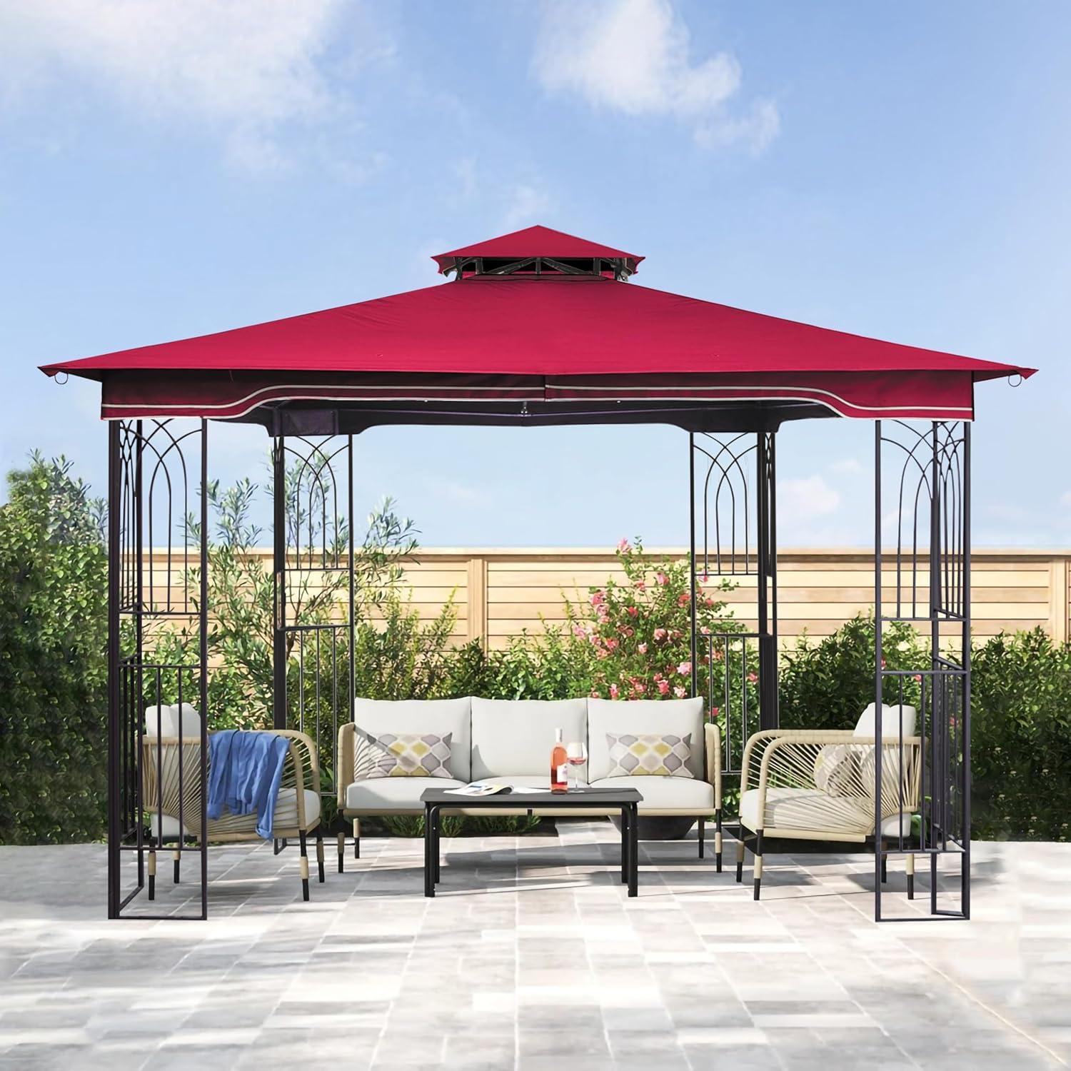 Maroon Replacement Gazebo Canopy for 10 x 12 Regency II Patio Gazebo, Easily Update Your Gazebo