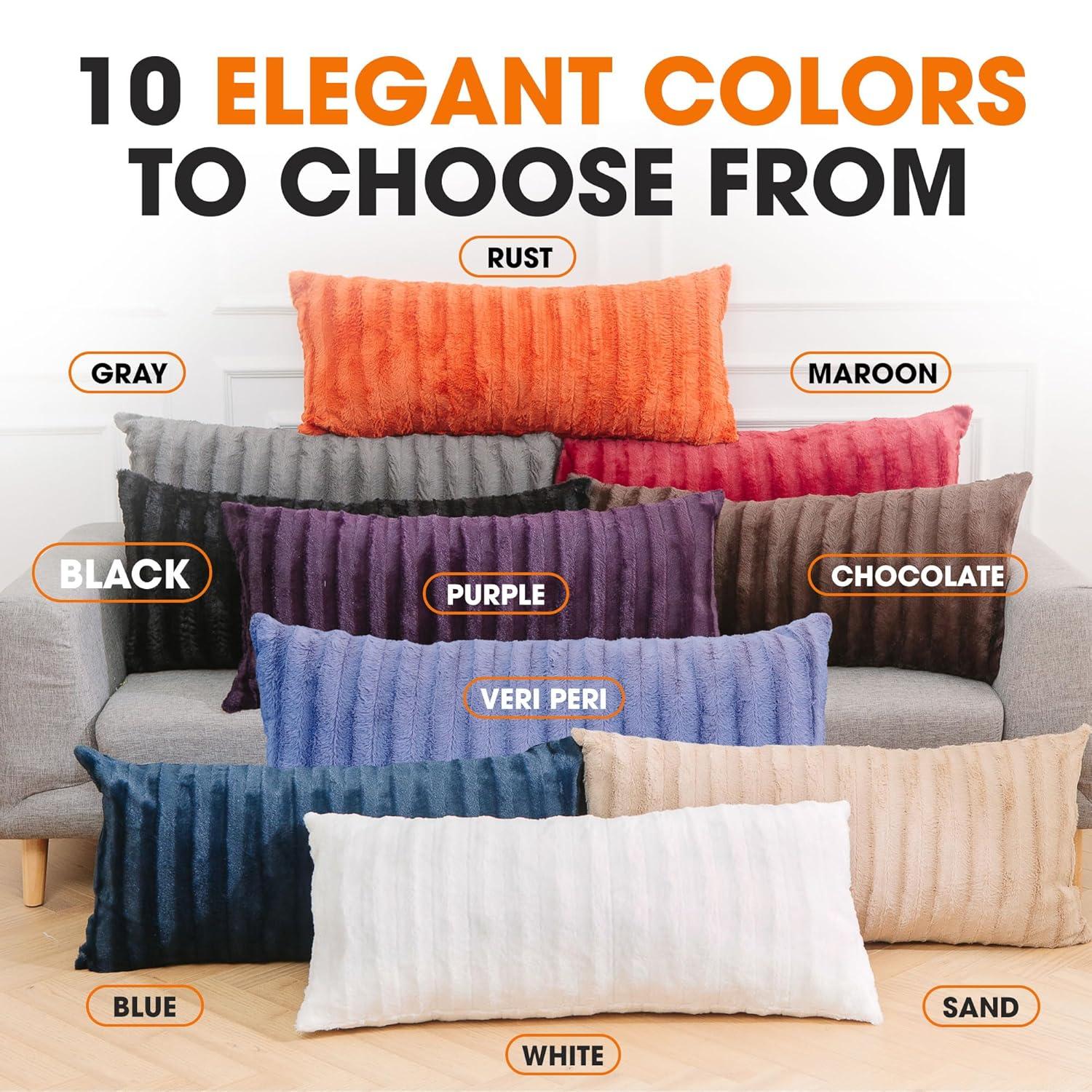 Cheer Collection Faux Fur Throw Pillow
