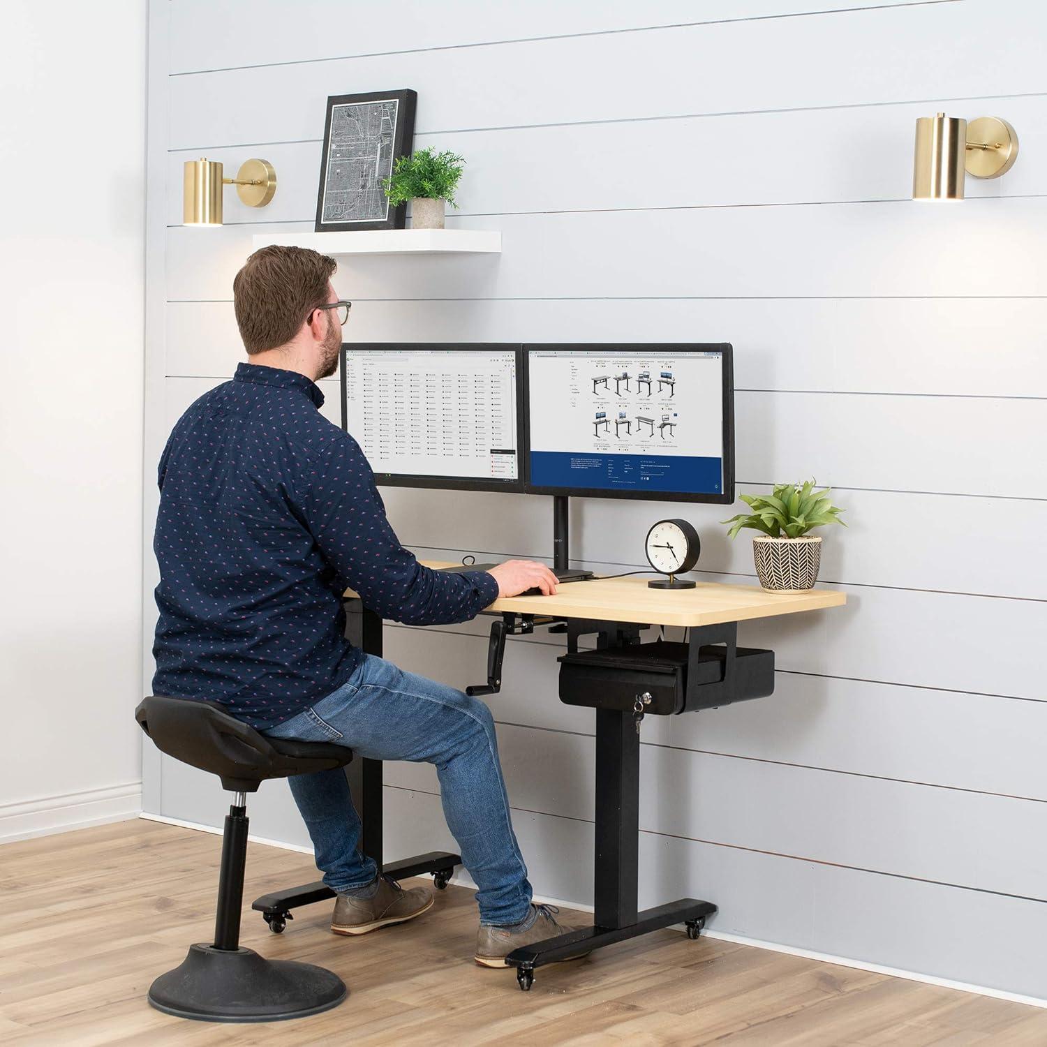 Sleek Black Steel Lockable Under Desk Storage Drawer