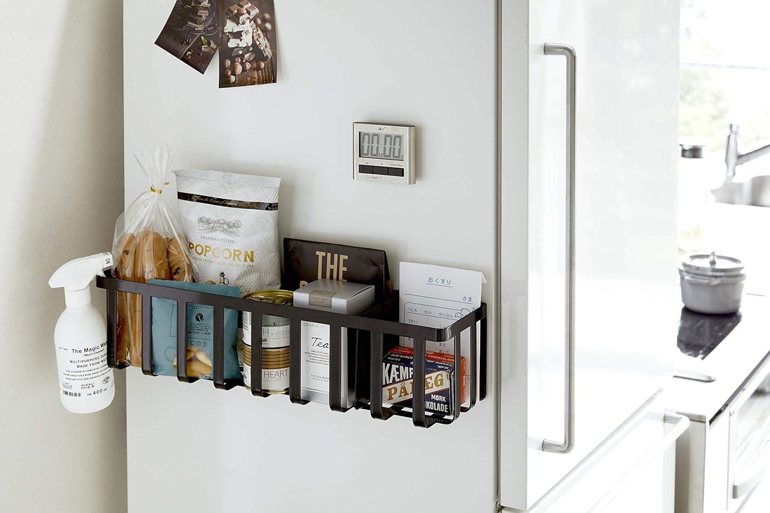 Yamazaki Home Yamazaki Home Magnet Kitchen Storage Basket - Utensil Wall Organizer, Steel, Sliding Divider