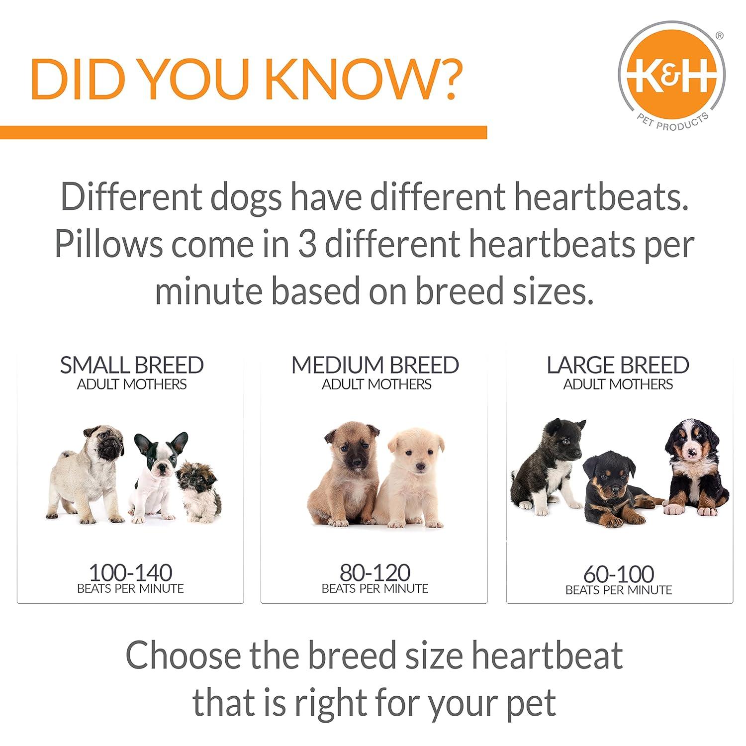 K&H Pet Products Mother's Heartbeat Calming Dog Toy Heart Pillow Red Medium Breed Heartbeat 8 Inch