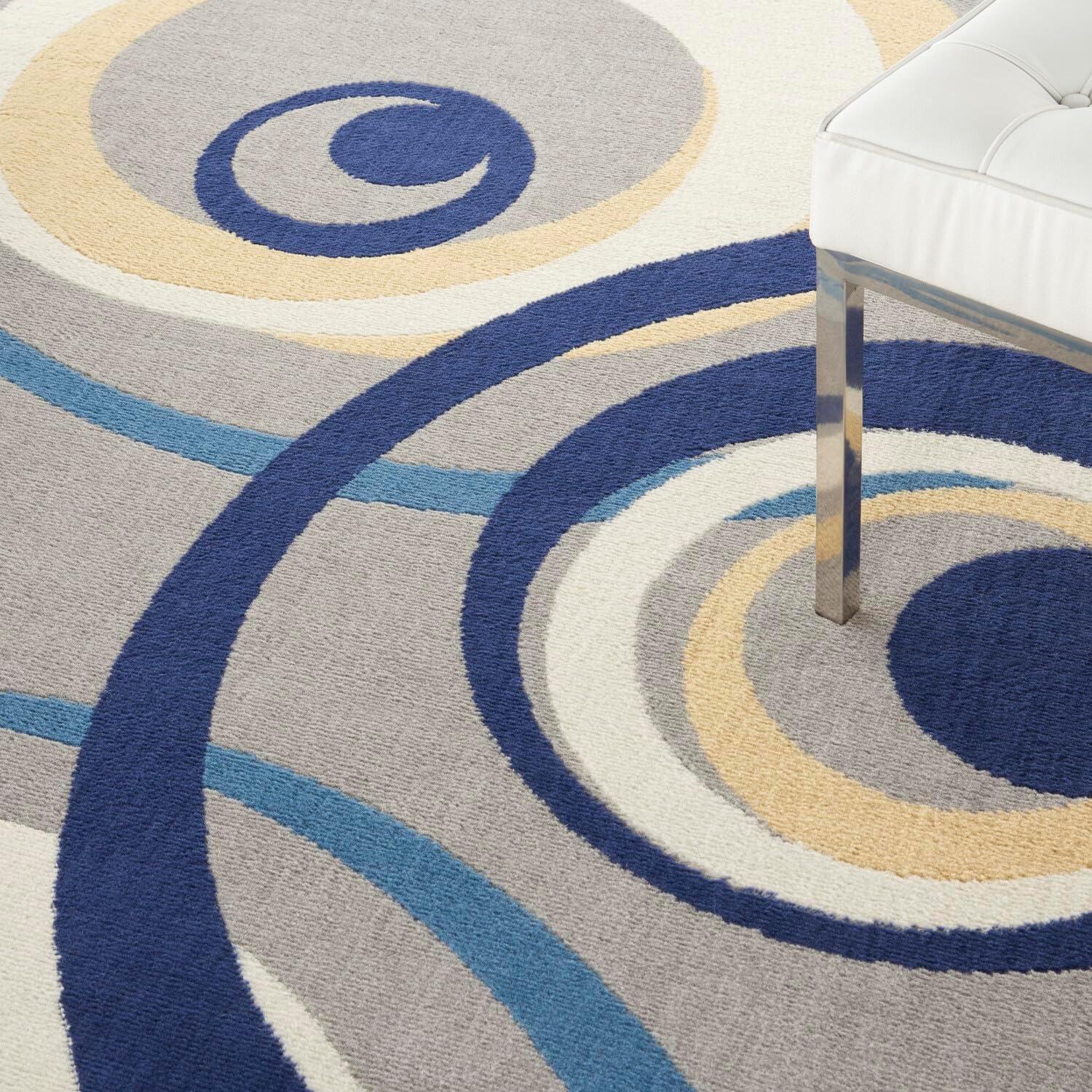 Nourison Grafix GRF21 Indoor only Area Rug - Grey 6' x 9'