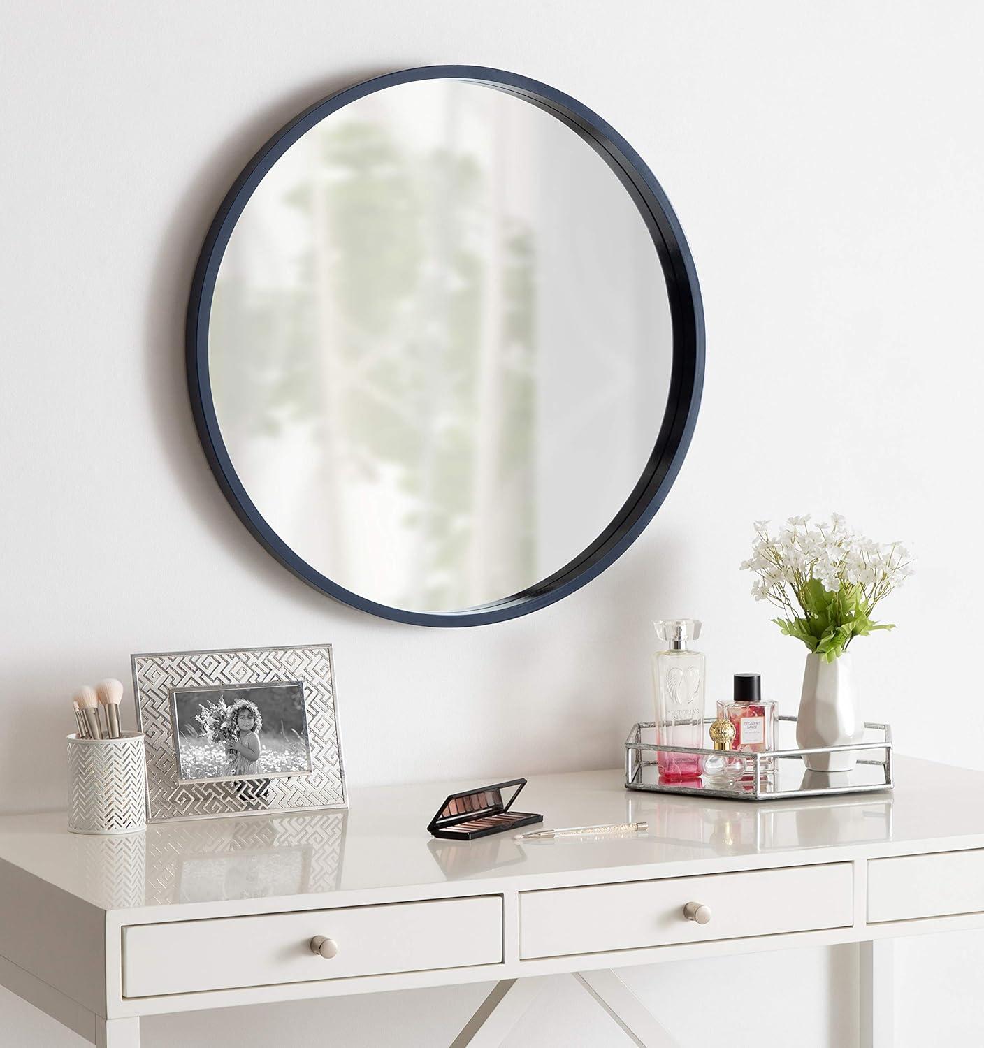 Travis Round Wood Accent Wall Mirror - Kate and Laurel All Things Decor