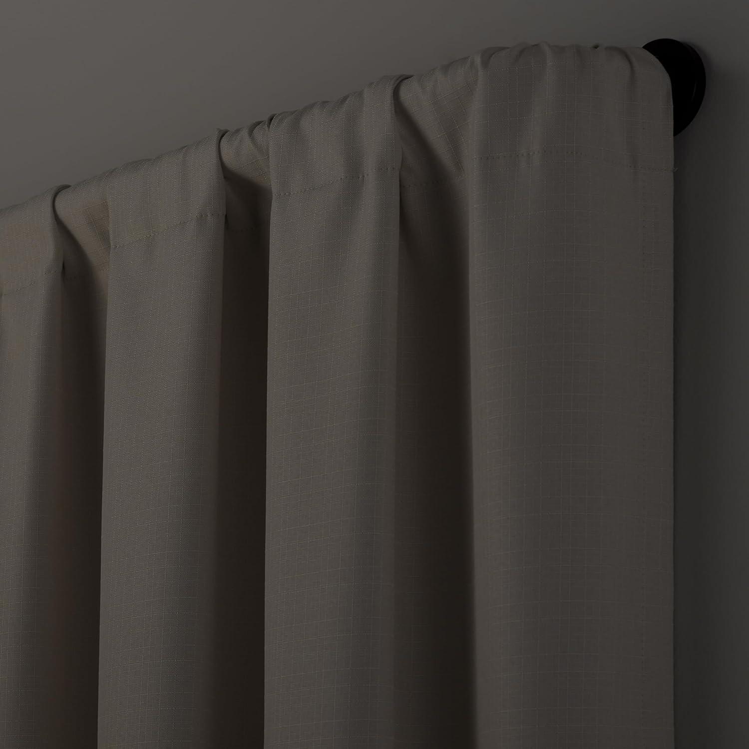 Eclipse Barnes 1" Blackout Wrap Curtain Rod, 28-48", Matte Black