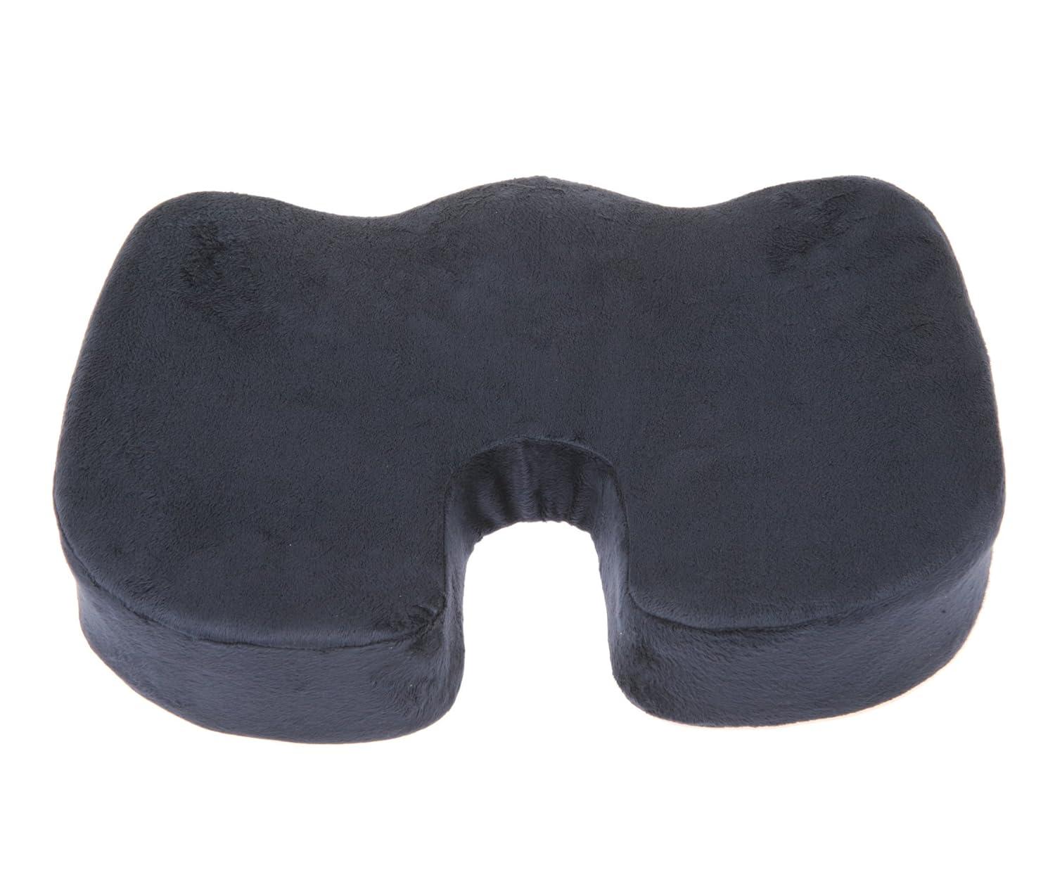 Deluxe Comfort Coccyx Orthopedic Memory Foam – Tailbone Support – Great For Car Or Office – Seat Cushion, Dark Blue