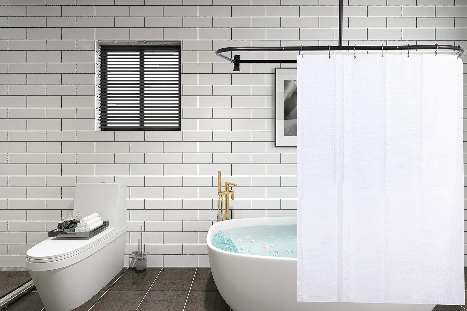 Utopia Alley Aluminum 61" D-Shape Fixed Shower Curtain Rod