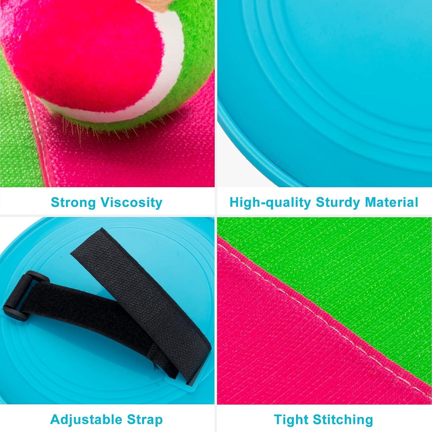 Outdoor Games for Kids - Outside Toys for Kids Ages 4-8, Toss and Catch Ball Set, with 4 Paddles 4 Balls, and 1 Storage Bag, Yard Games for Kids Boys Girls Christmas Birthday Gifts New Year Gifts