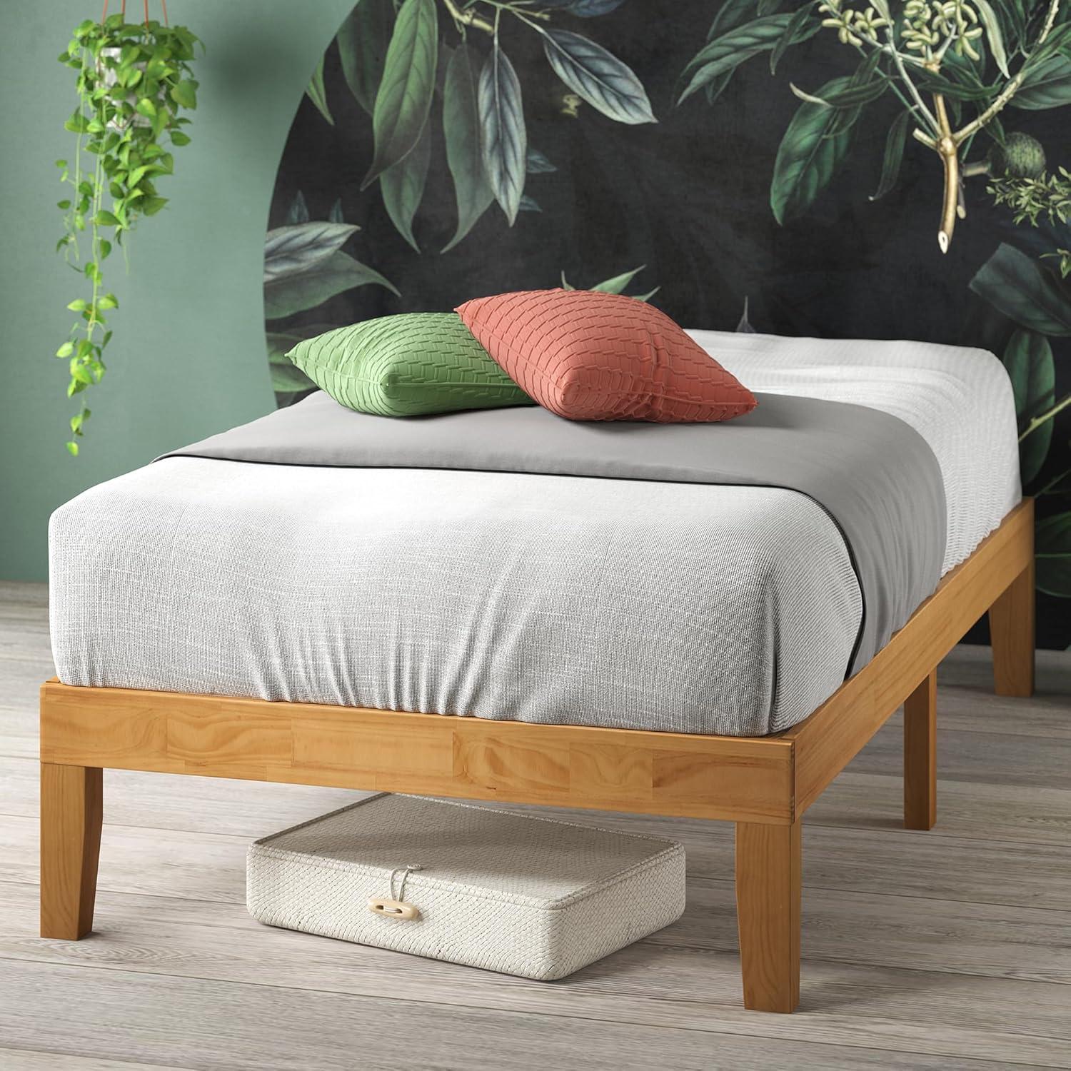 Moiz 14" Wood Platform Bed Frame Natural - Zinus