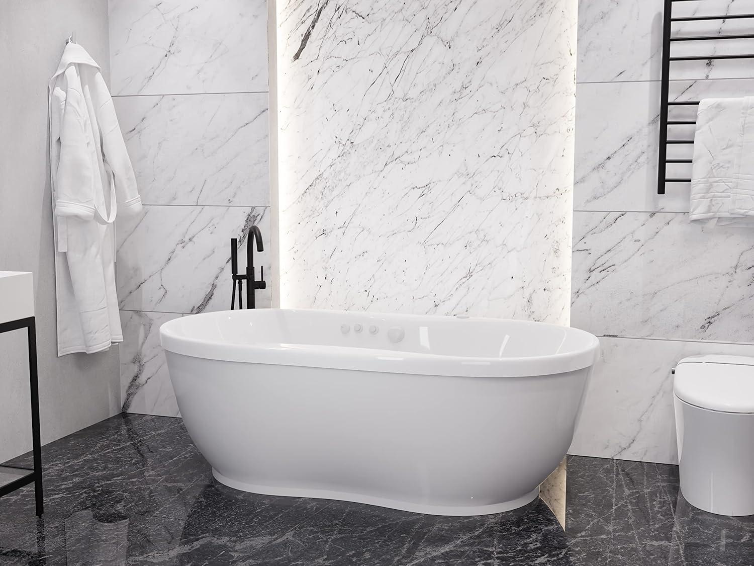 Lori 71.25” x 35.5” Freestanding Whirlpool and Air Acrylic Bathtub