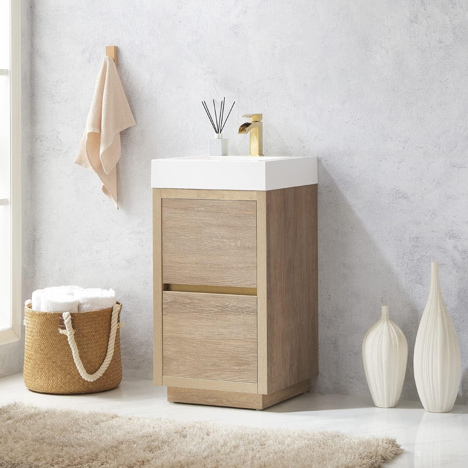 17.7'' Single Bathroom Vanity with Composite Top