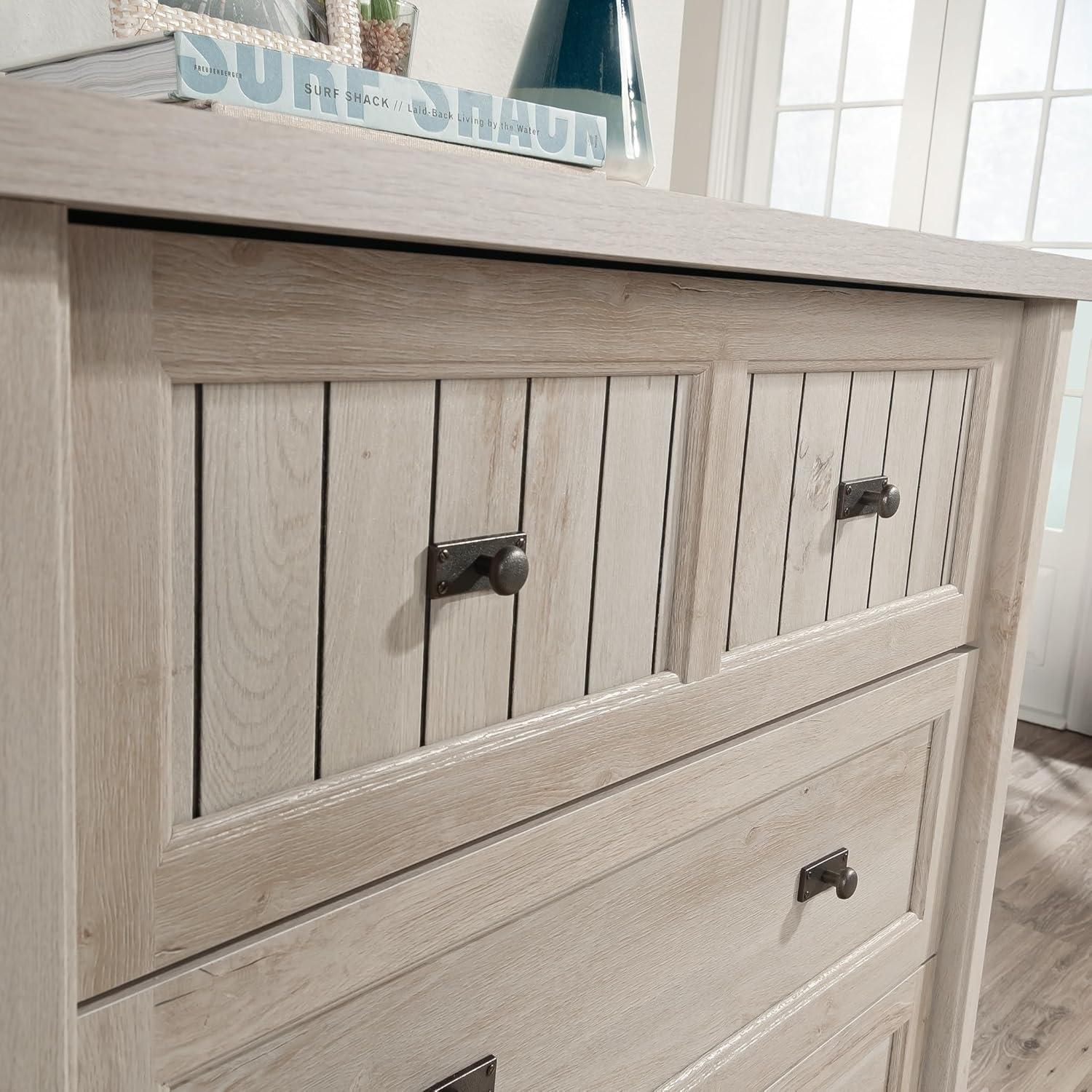 Chalked Chestnut 4-Drawer Spacious Dresser with Slat-Front Detail