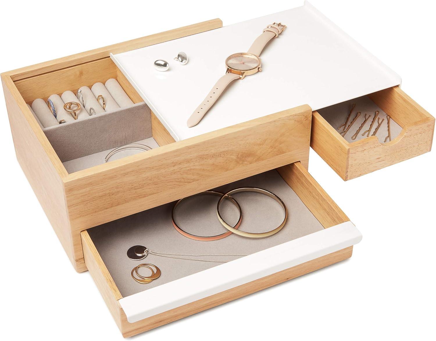 Umbra Stowit White and Neutral Jewelry Box Storage