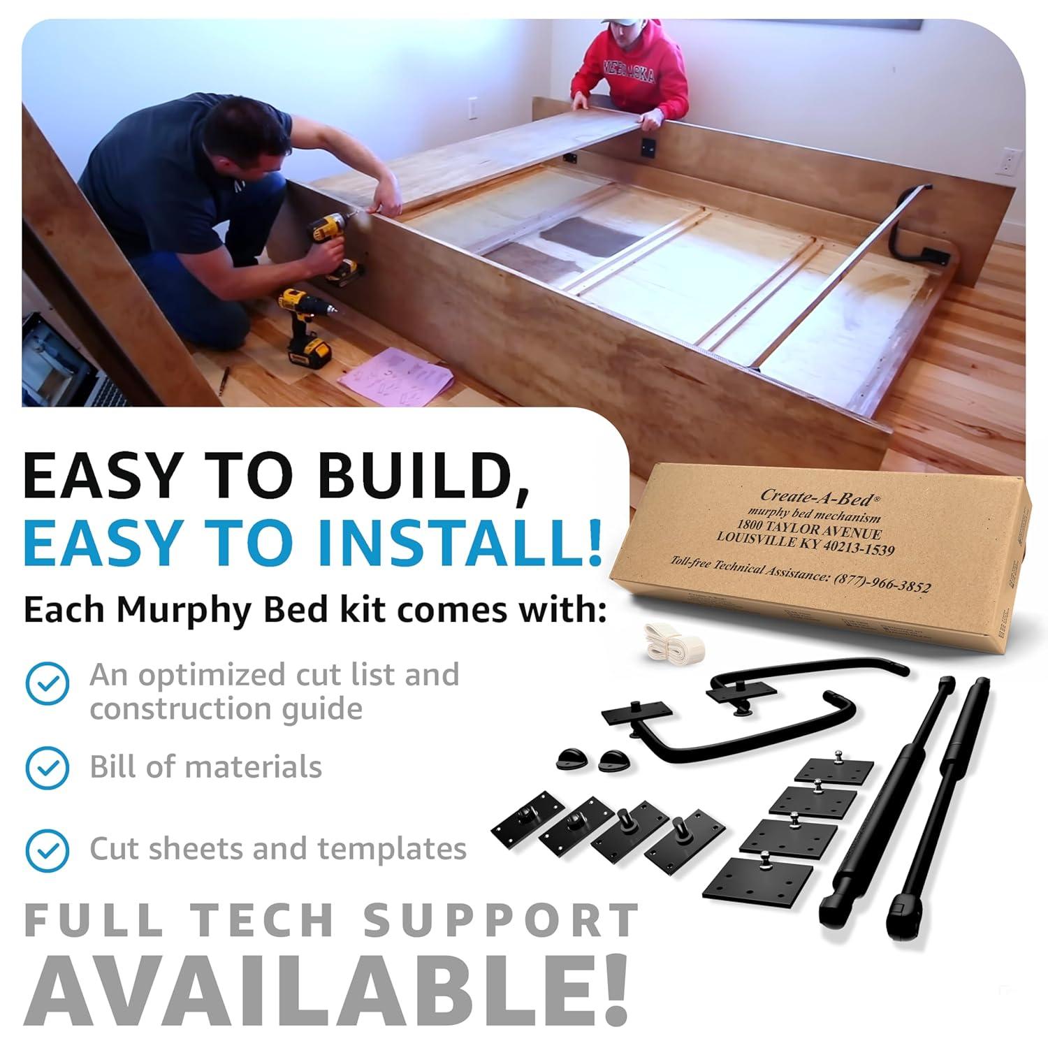 Create-A-Bed Twin Size Deluxe Murphy Bed Kit, Vertical