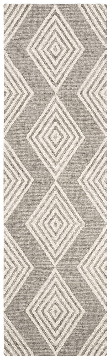 Blossom BLM111 Hand Tufted Runner Rug - Dark Gray/Ivory - 2'3"x8' - Safavieh.