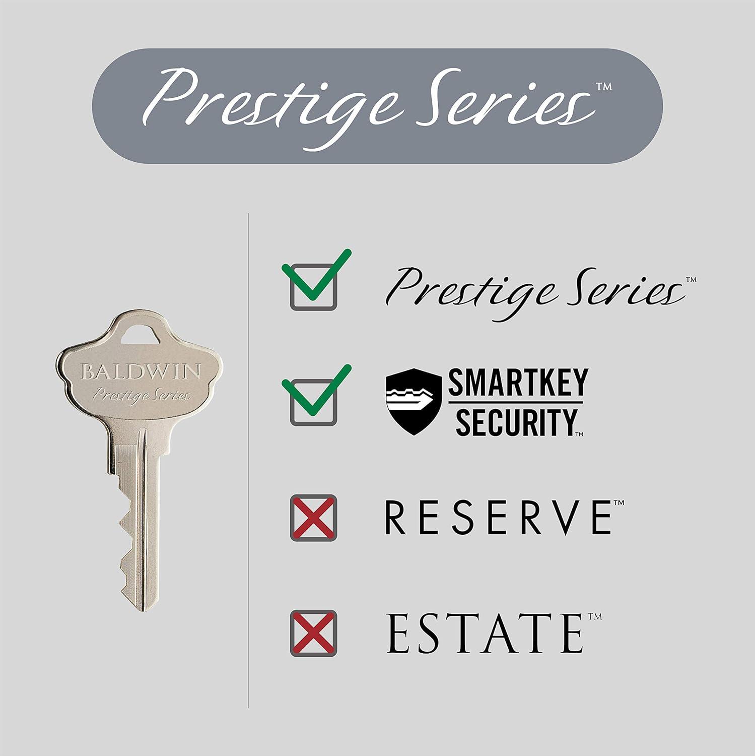 Baldwin Prestige 380 Round Single Cylinder Deadbolt Featuring SmartKey® Security