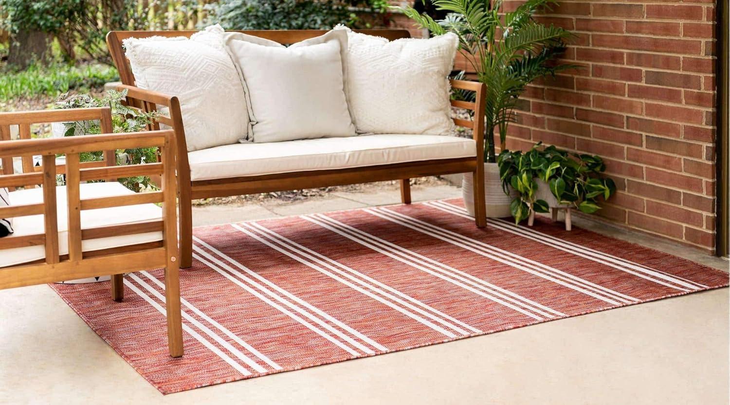 Jill Zarin Outdoor Anguilla Striped Woven Area Rug