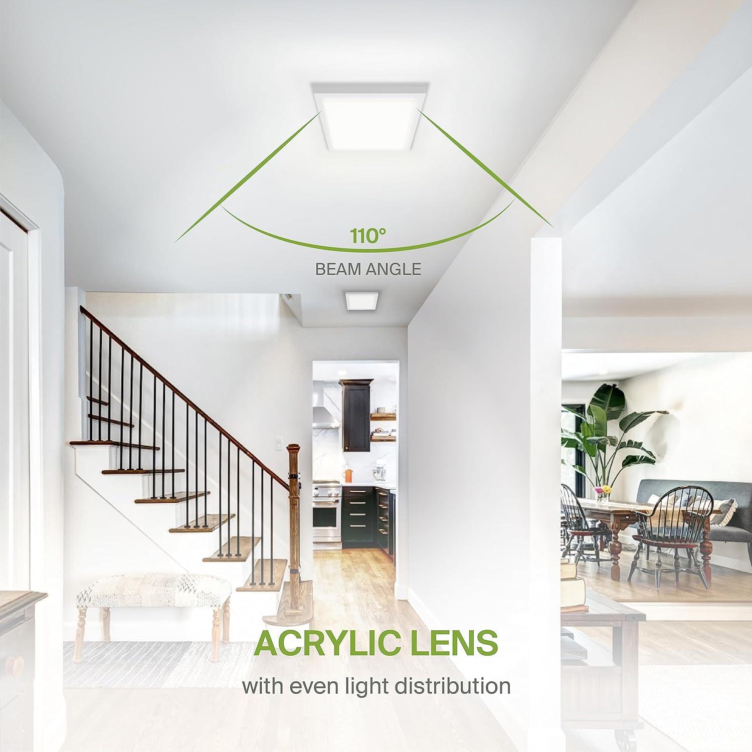White 9-Inch Square LED Flush Mount Ceiling Light