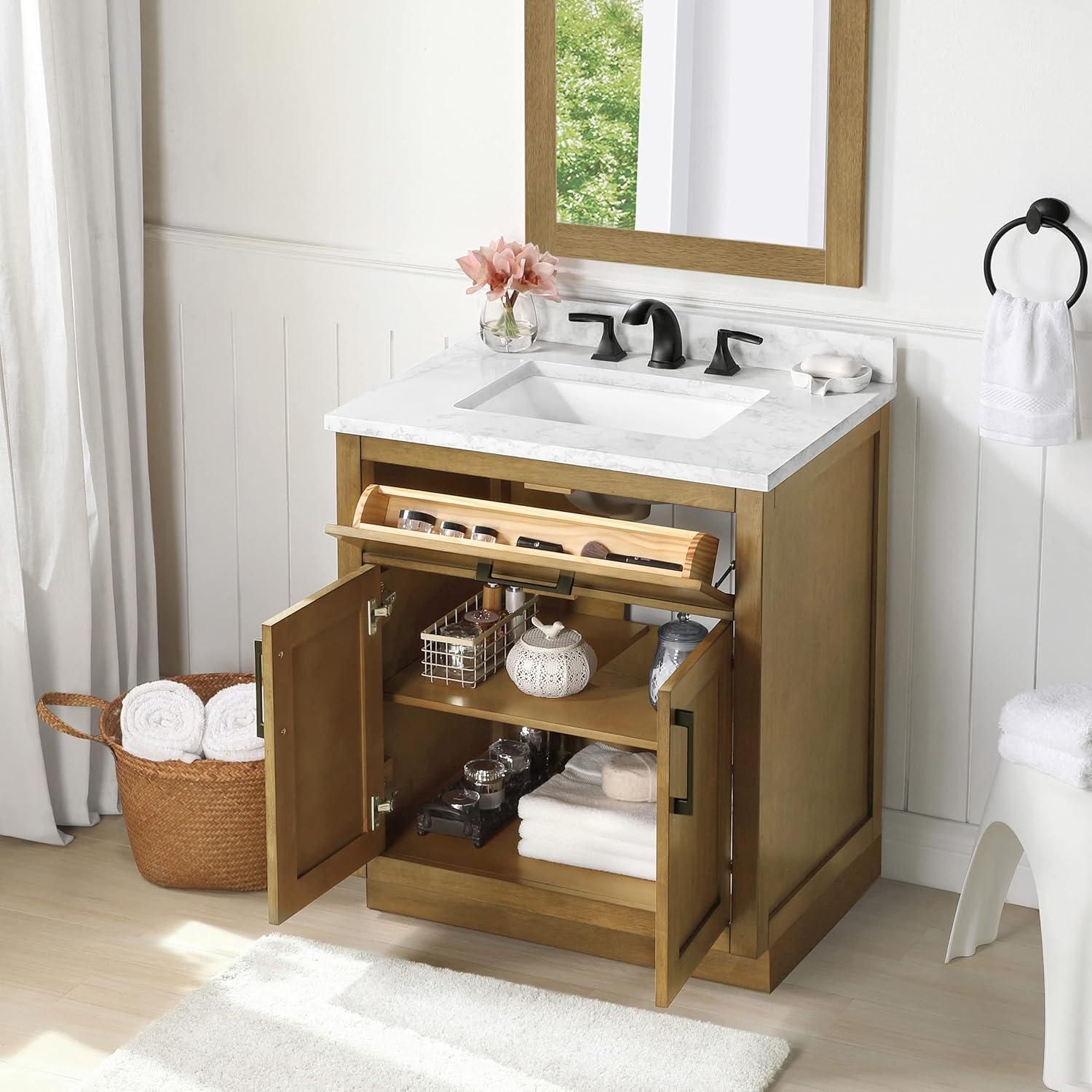 OVE Decors Athea 72 in. W Bath Vanity with Premium Countertop and Power Bar