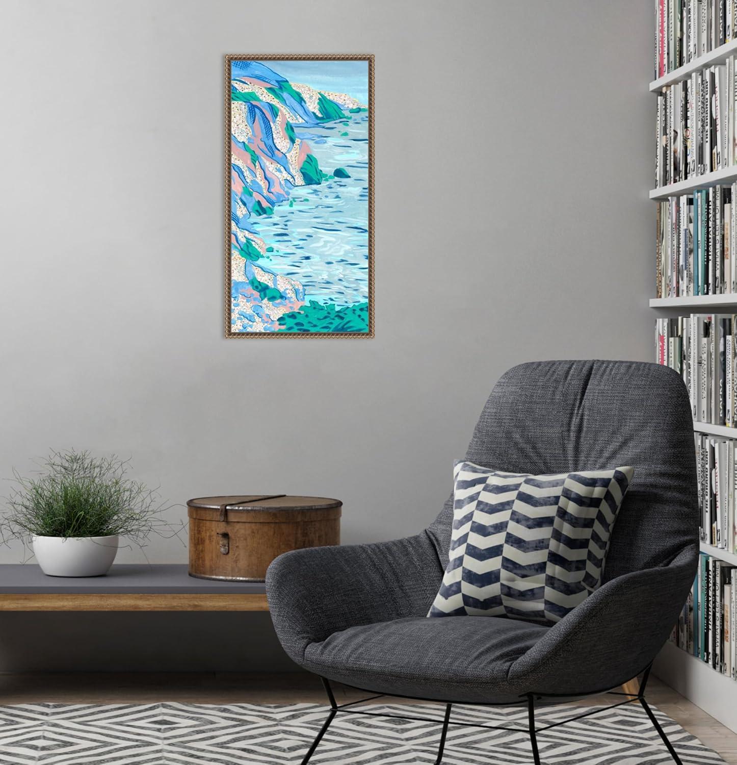 Amanti Art 14"x27" Ideal Vacation II by Melissa Wang Framed Canvas Wall Art Print