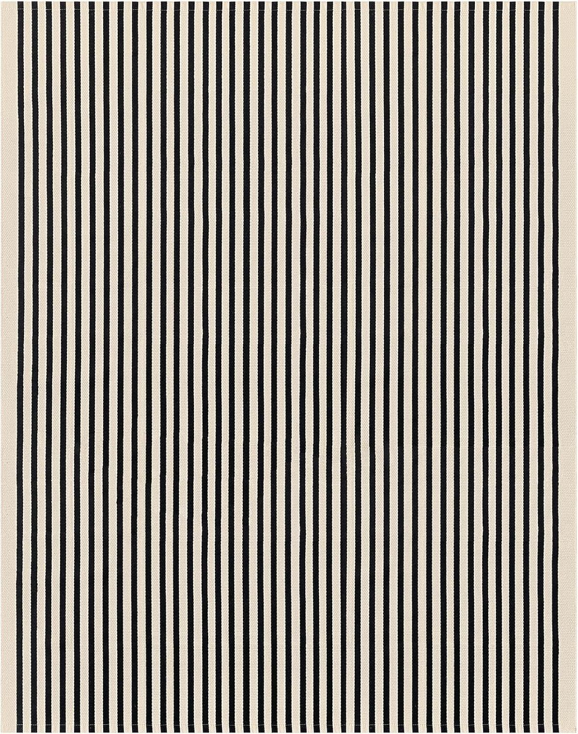 IOHOUZE Navy and White Striped Rug 2'x3' Front Door Rugs, Small Washable Area Rug for Front Porch, Spring Summer Doormats Outdoor Indoor, Cotton Rugs for Entryway Porch Entrance