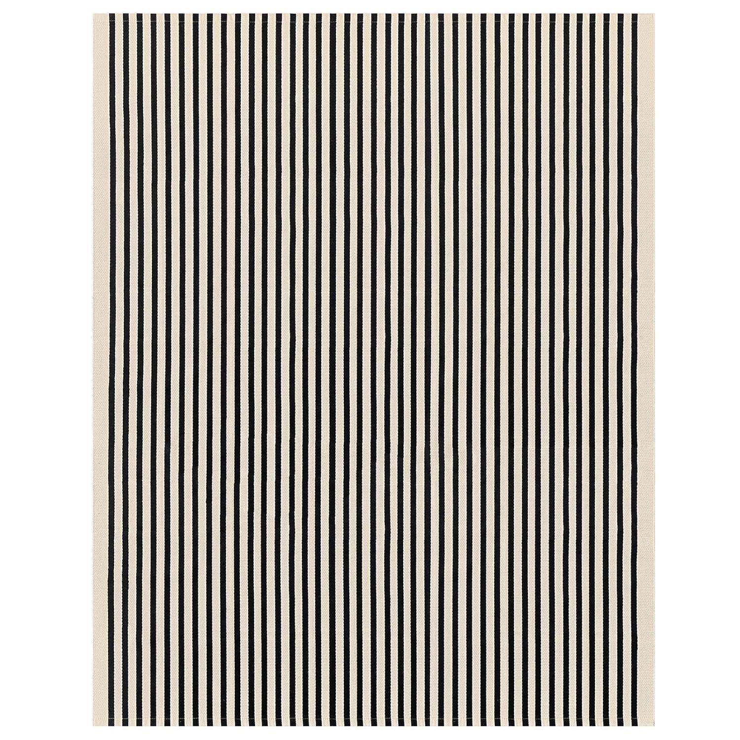 IOHOUZE Navy and White Striped Rug 2'x3' Front Door Rugs, Small Washable Area Rug for Front Porch, Spring Summer Doormats Outdoor Indoor, Cotton Rugs for Entryway Porch Entrance