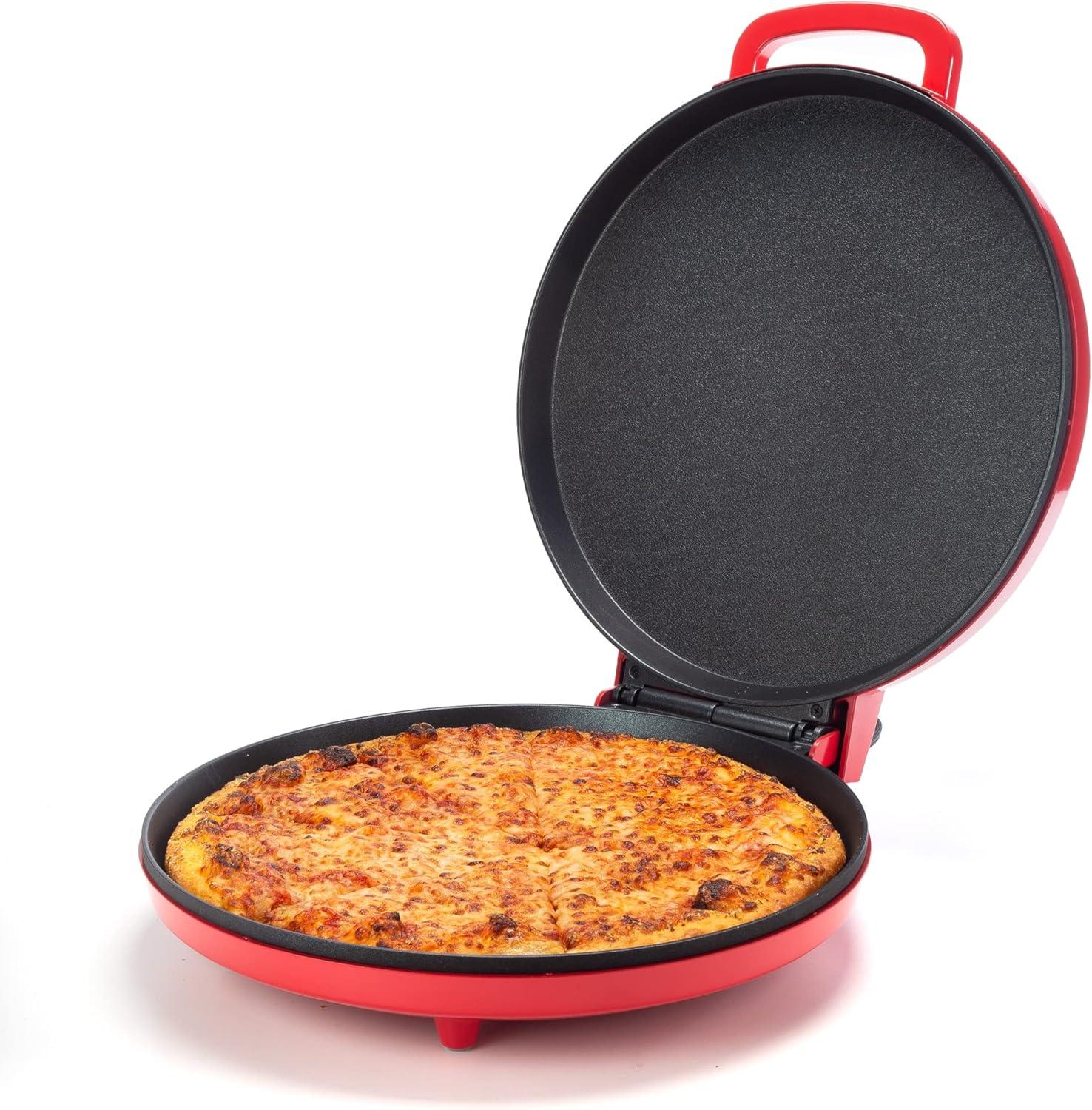 Zenith Red Non-Stick Electric Pizza Maker and Grill