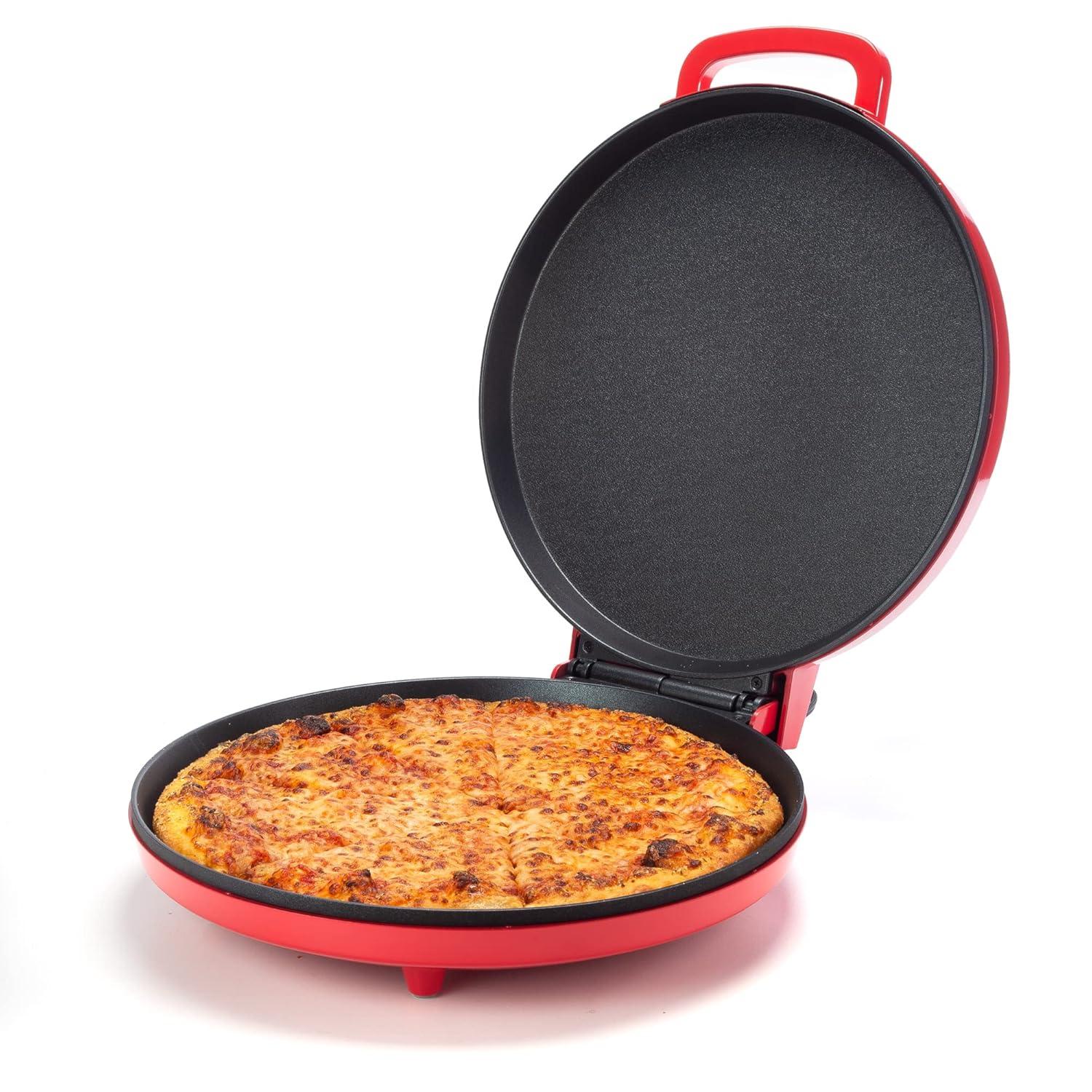 Zenith Red Non-Stick Electric Pizza Maker and Grill